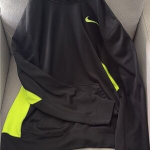 Nike Men's Black and Neon Yellow Performance Jacket